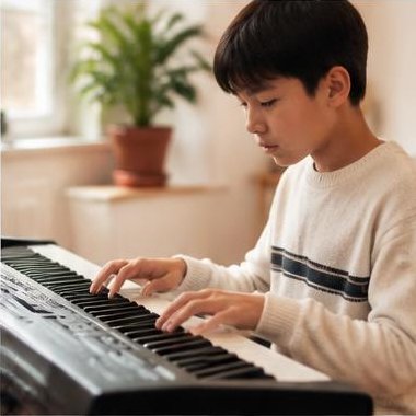 Keyboard tijdens muziekles