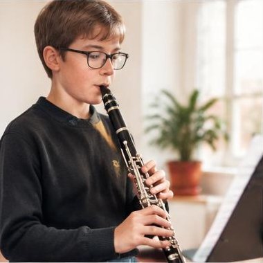 Klarinet tijdens muziekles