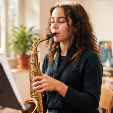 Saxofoon tijdens muziekles