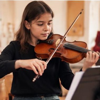 Viool tijdens muziekles